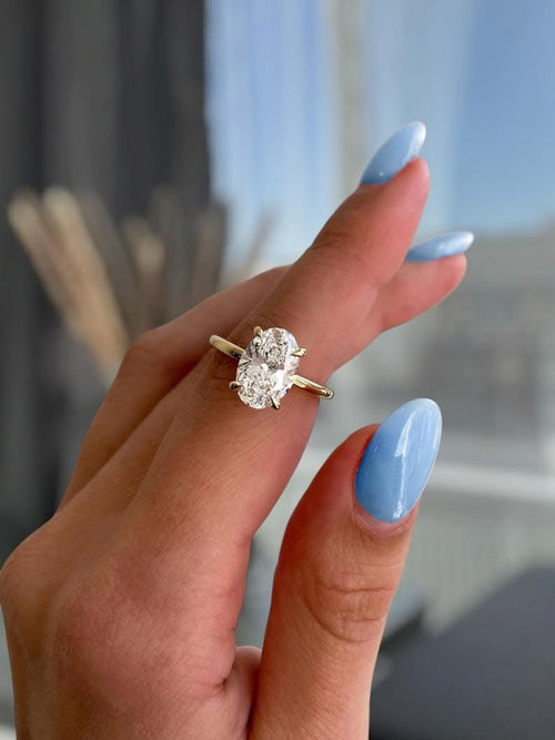 2 CT Oval Cut IGI Certified Lab Grown Diamond Ring