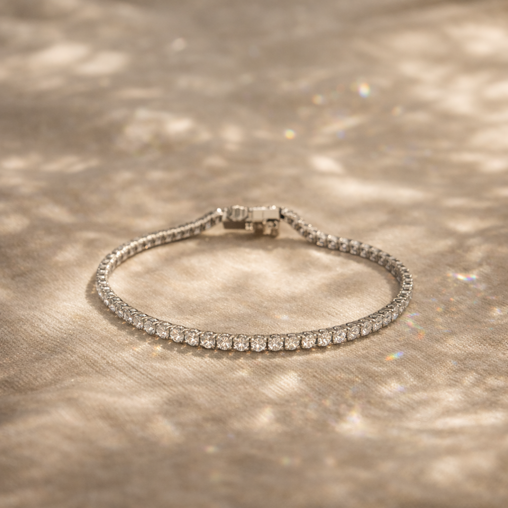 Round Brilliant Cut Lab Grown Diamond Tennis Bracelet