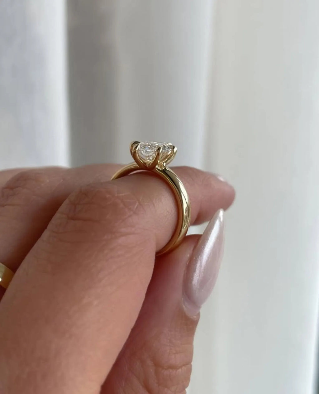 Marquise Cut Lab Grown Diamond Engagement Ring Solid Gold Solitaire