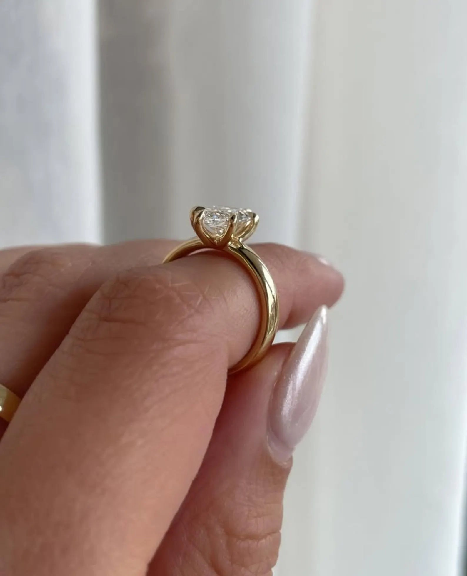 Marquise Cut Lab Grown Diamond Engagement Ring Solid Gold Solitaire