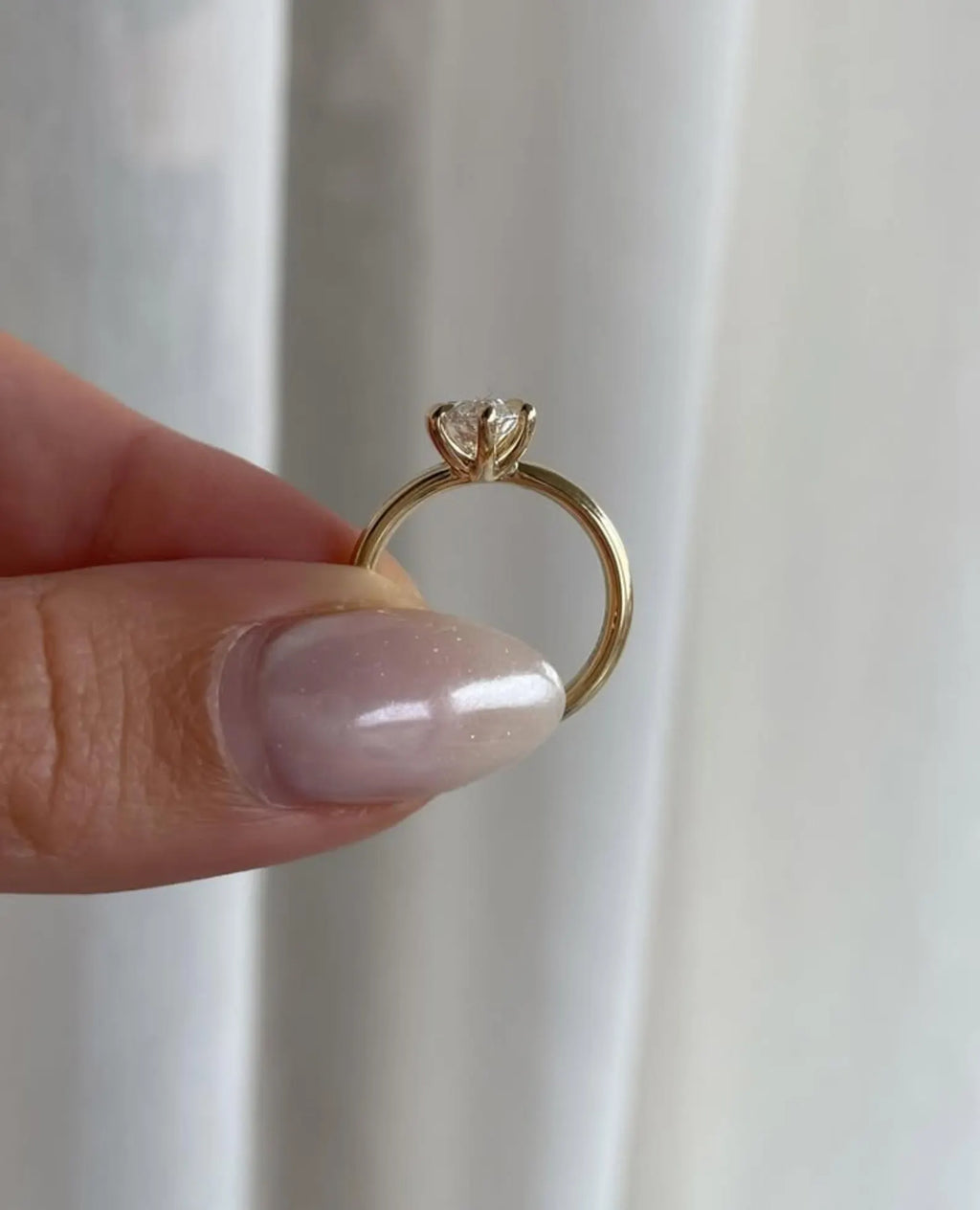 Marquise Cut Lab Grown Diamond Engagement Ring Solid Gold Solitaire