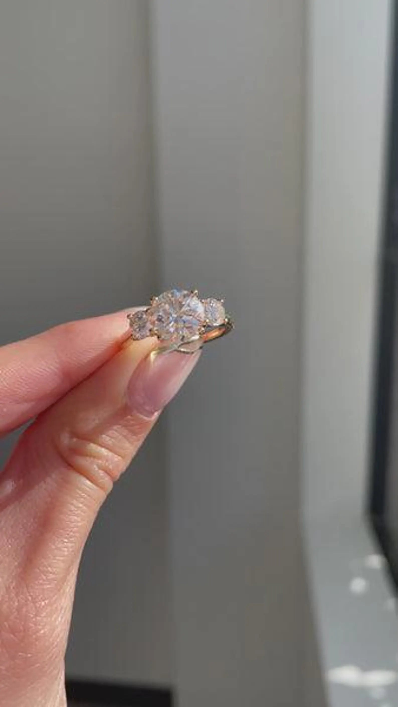 Round Cut Three Stone Diamond Ring, 2.00 CT