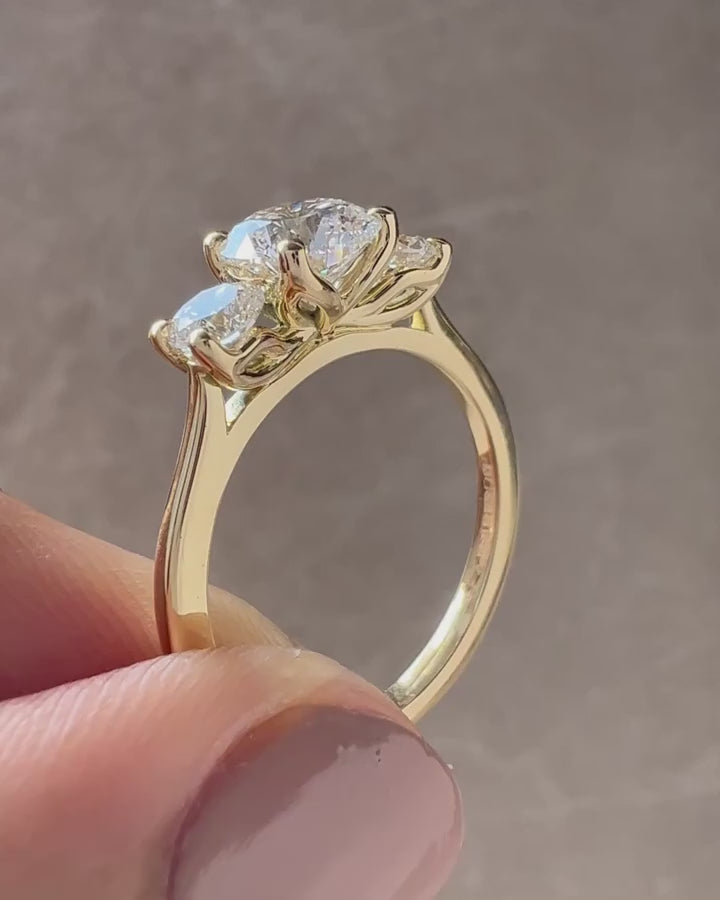 Round Cut Three Stone Diamond Ring, 2.00 CT